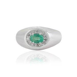 Custom Design 925 Sterling <b>Silver</b> 100% Authentic <b>Emerald</b> Gemstone Dome <b>Ring</b> Fine Jewelry Accessories Unisex - Product Image 1