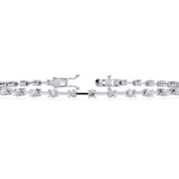 Bracelet tennis pour femme en argent 925 avec moissanite taille brillant rond, sertissage griffe, bijoux de mariage classiques