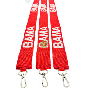 Red White Star Beaded Embroidered Fashion <b>Bag</b> <b>Strap</b> Gold Clip <b>Replacement</b> Purse Handle OEM Manufacturing - Product Image 3