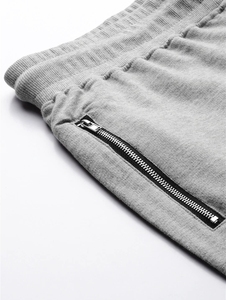 Pantalon de jogging léger en coton gris pour homme, taille élastique avec cordon de serrage, poches latérales, décontracté, respirant, logo à la taille, style été - Product Image 5