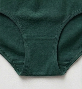Ropa Interior de Algodón y Elastano para Mujer, Color Verde Oscuro, con Ribete de Encaje, Tejido Transpirable, Ajuste Estándar - Product Image 3