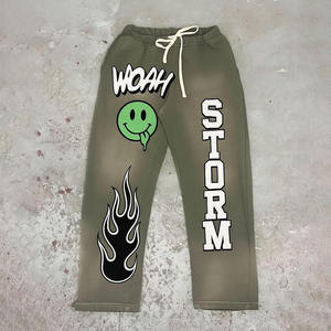 Pantalones Deportivos para Hombre, Estilo Desgastado, con Impresión Personalizada, Tela Suave y Transpirable, Ropa Urbana - Product Image 1