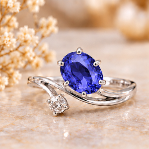925 <b>Silver</b> Tanzanite <b>Ring</b>, Blue Gemstone <b>Statement</b> <b>Ring</b>, Classic Solitaire Design, Handmade Jewelry Gift - Product Image 3