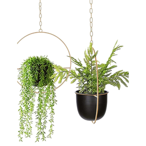 Eco-Friendly Metal Plant Hanger Powder Coated Iron Hanging Flower <b>Pot</b> With Chain Luxury Decorative Garden Planter For Balcony - Product Image 6