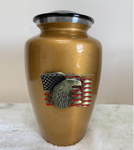 Urne funéraire en aluminium de style européen personnalisée en gros pour les cendres d'adultes et d'animaux de compagnie, métal de haute qualité personnalisable - Product Image 3