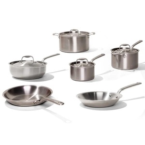 Luxury 7-Piece Copper Core Stainless Steel Cookware Set 5-Ply Clad Pots and <b>Pans</b> Set <b>with</b> <b>Lids</b> High Mirror Polished Professional - Product Image 3