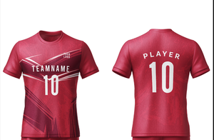 Ensemble de football personnalisé pour hommes – Maillot et short de qualité supérieure, coupe classique, col ras du cou, motif géométrique uni, 100 % polyester, sublimation - Product Image 2