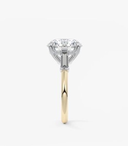 Round Cut Moissanite Bridal <b>Ring</b> 925 <b>Sterling</b> <b>Silver</b> Yellow Gold Plated Classic Solitaire <b>Engagement</b> <b>Ring</b> Elegant Wedding <b>Ring</b> - Product Image 2