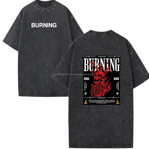 <b>Vintage</b> Acid Washed T Shirt DTG DTF Men Heavyweight Cotton Blank Oversized <b>Tshirt</b> 100% Cotton for Men's T-shirt Wholesale Stock - Product Image 4