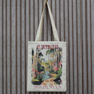 Bolsa de Mano de Lona con Estampado de Paisaje Australiano y Bordado, Reutilizable para Compras Diarias, Proveedor - Product Image 1