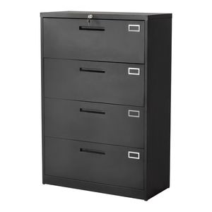 Armoire de classement verticale en métal à 4 tiroirs avec serrure et barre de suspension réglable, meuble de bureau de rangement haut pour dossiers - Product Image 1