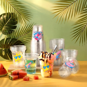 BPA Free Biodegradable Waterproof Eco-Friendly <b>Plastic</b> <b>Cups</b> Lids Bulk Pack Iced Coffee Cold <b>Drinks</b> Juice Disposable For Party - Product Image 6