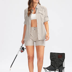 Camisas de pesca de calidad superior con cuello vuelto, transpirables y agradables al tacto, para mujer. - Product Image 5