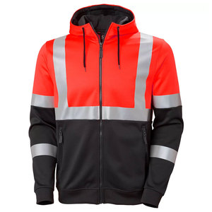 Sweat-shirt à capuche en polyester réfléchissant personnalisé pour l'hiver, haute visibilité, en polaire, à manches longues, avec fermeture éclair pour la construction - Product Image 4