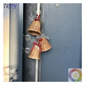 Adorno de Campana de Ratán Natural para Colgar en el Árbol de Navidad, Decoración Festiva para el Hogar y Exhibiciones de Temporada - Product Image 3