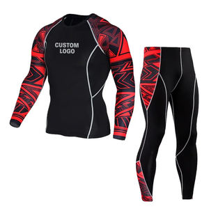 Camiseta Deportiva de Compresión de Manga Larga 2026 para Hombre, Tejido Spandex/Nylon de 260g, Absorbe la Humedad, Cuello Redondo, para Gimnasio - Product Image 1