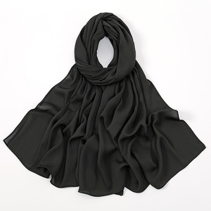 Solid Color Satin Hijab Scarf <b>Shawl</b> for Women Long <b>Wrap</b> Headscarf Office Daily Wear - Product Image 4