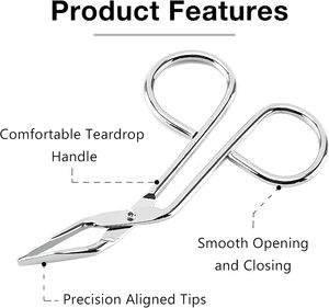 Juego de 3 Pinzas de Acero Inoxidable Hechas a Mano con Punta Inclinada para Cejas, Depilación Facial para Hombres y Mujeres - Product Image 3