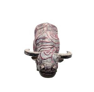 Décor à la maison Style Eco Artisanat Matériel Petit Buffle en Bois avec Brocart de Cire d'Abeille Imprimé à la Main et Terrasses Motif Vietnam - Product Image 2