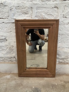 Marco decorativo grande de madera maciza hecho a mano para colgar en la pared con espejo para hotel, casa de campo, baño, sala de estar. - Product Image 6