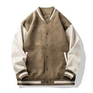 Vintage Style Winter Bomber <b>Jacket</b> for <b>Men</b> New Design <b>Long</b> Sleeve Breathable Cow Skin Lining Plus Size Zipper Closure Knitted - Product Image 1