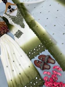 Conjunto de Traje Palazzo de Georgette de Doble Tono Royal, Bordado con Estrellas, Transpirable, Elegante para Invierno, con Trabajo de Hilo, para Fiestas - Product Image 6