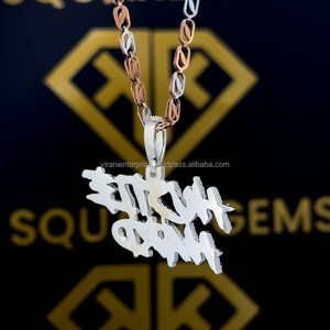 จี้เพชรเพาะเลี้ยงแบบกำหนดเองในทองคำกุหลาบ 14K เครื่องประดับส่วนตัว ของขวัญแฟชั่นสำหรับผู้หญิงผู้ชาย ดีไซน์พรีเมียม - Product Image 3