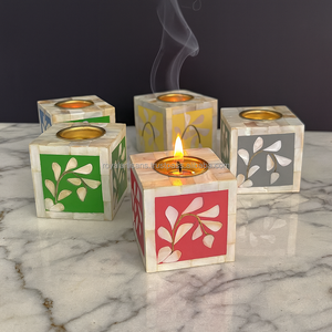 Quemador de Incienso con Incrustaciones de Hueso Royal Artisans – Difusor de Aromaterapia Hexagonal Hecho a Mano para Decoración de Hogar de Lujo - Product Image 1