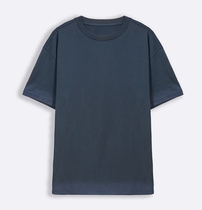 T-shirt pour homme à col rond, manches courtes, couleur unie, 100% coton, coupe ample, vêtement décontracté, respirant, design en jersey tricoté - Product Image 1