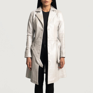 Abrigo de Cuero para Mujer de Inspiración Lujosa con Estructura Elegante y Corte Entallado, Cómodo para Uso Diurno y con Estilo - Product Image 2