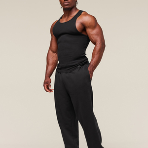 Premium Ribbed Cotton Tank Top Men Slim Fit Workout Muscle Sleeveless Shirt Summer Athletic <b>Vest</b> Quick Dry Customizable - Product Image 2