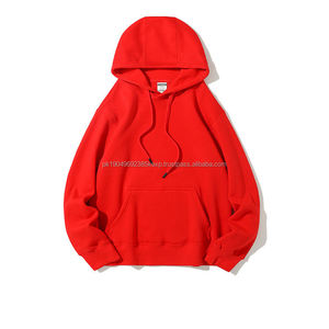 Pull à capuche en coton épais à logo personnalisé sweat à capuche unisexe surdimensionné en polaire uni streetwear pour hommes - Product Image 2