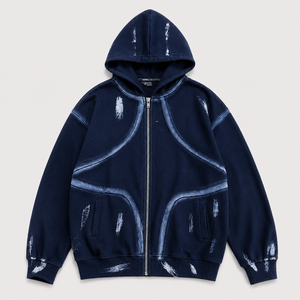 Custom Printed Full <b>Zip</b> Hoodie Men's Cotton Fleece Sweatshirt <b>Hooded</b> Regular Fit Autumn Wear - Product Image 4