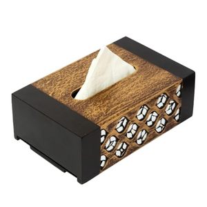 Wooden Tissue Box Napkin Holder Tabletop Handmade Decorative Dispenser for Home Hotel Restaurant Bar - Product Image 3