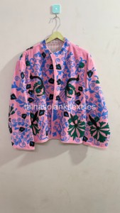 <b>Jacket</b> <b>For</b> <b>Women</b> <b>Velvet</b> <b>Jacket</b> Hand Pink Floral Embroidered <b>Jacket</b> Boho Hippie <b>Jacket</b> Inside Cotton Iining <b>Jacket</b> - Product Image 1