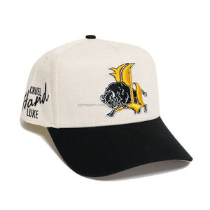 Gorra de béisbol estructurada con borde curvo de 5 paneles de alta calidad, impresión personalizada, estilo americano, patrón Dobby, tela de goma, venta al por mayor - Product Image 5