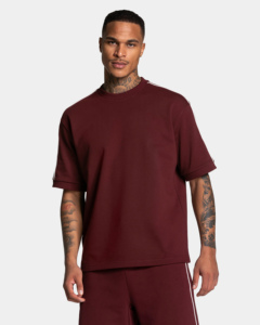 Camiseta Unisex de Algodón 100% de 220 g/m² para Hombre, Estilo Urbano Holgado, Transpirable, Anti-Pilling, con Ribete de Línea y Patrón Sólido en Contraste - Product Image 5