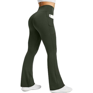 Pantalones de Yoga de Cintura Alta para Mujer, Leggings con Corte de Campana para Gimnasio y Fitness - Product Image 1