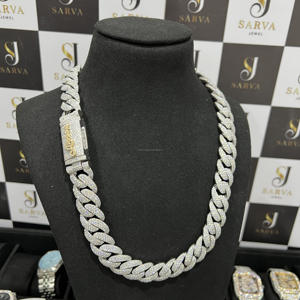 Hip Hop Miami <b>Cuban</b> <b>Link</b> Fine <b>Chains</b> Necklace Custom 14k <b>White</b> <b>Gold</b> with Iced Lab Grown Diamond Gift for Men Women for Certified - Product Image 2
