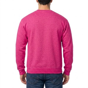 Sudadera de Cuello Redondo para Hombre, Color Fucsia Jaspeado, Mezcla de Algodón Suave, Corte Regular, Manga Larga, Informal, para Uso Diario - Product Image 2