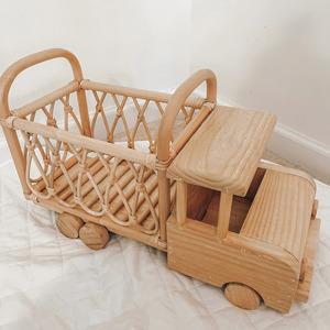 Camions en rotin faits à la main, jouets éducatifs pour petit garçon, véhicules jouets écologiques, mini-camions - Product Image 5