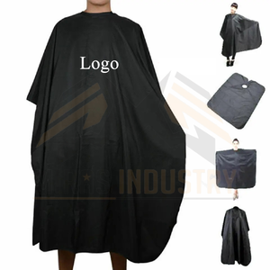 Cape de coiffure unisexe en polyester noir résistante à l'eau, imprimée par sublimation, combinaison de travail - Product Image 3