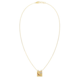 Collar con Colgante Cuadrado con Motivo de Patrimonio Cultural y Diamantes - Product Image 2