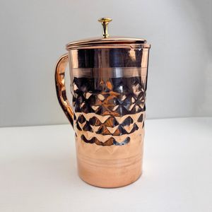 Pure <b>Copper</b> Water Mug with Lid | Handcrafted Hammered <b>Copper</b> <b>Cup</b> | Ayurvedic Drinking Mug | Natural Water Purifier - Product Image 3