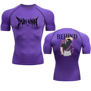 Chemises à manches courtes de compression avec logo personnalisé, vêtements de fitness pour hommes, tissu respirant pour la musculation - Product Image 6