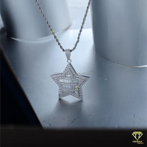 Collar de Estrella Hecho a Mano con Diamante Moissanite Premium, Joyería Hip Hop - Product Image 3