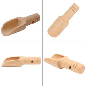 Cuillère en bois écologique au design classique avec long manche pour café, thé, herbes et sels de bain - Product Image 2