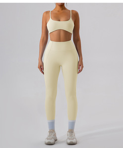 Ensembles de yoga confortables pour le sport et la gym, vente en gros de vêtements de fitness et de yoga, ensemble soutien-gorge de sport et leggings taille haute - Product Image 3