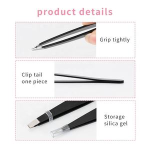 Ciseaux à sourcils avec peigne et pince à épiler, multi-usages, en acier inoxydable, petits ciseaux courbes pour cils, peigne à épiler ANAAIF - Product Image 2