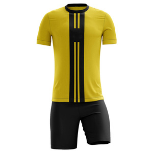 Customized <b>Elite</b> Men's Yellow Color Black Striped Moisture Wicking 100% Polyester Handball Match Uniform Custom Logo Athletic - Product Image 1